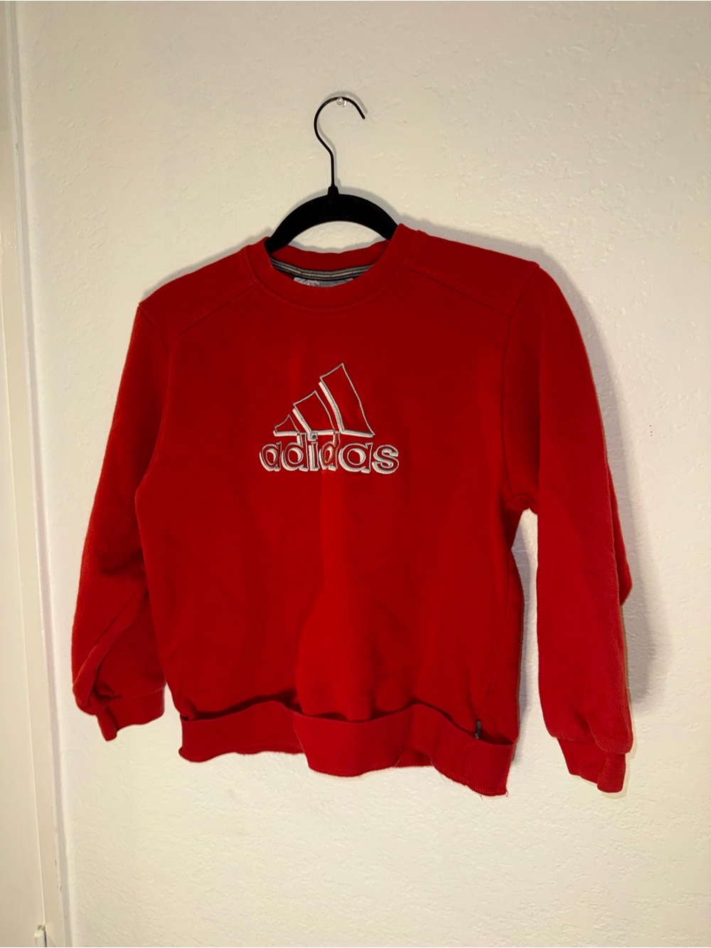 Adidas Men's Red Crewneck Sweatshirt